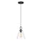 Z-Lite Harper 1 Light Pendant, Matte Black & Clear 3034P8-MB - alternate 1